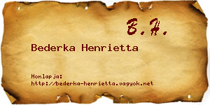 Bederka Henrietta névjegykártya